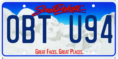 SD license plate 0BTU94