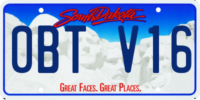 SD license plate 0BTV16