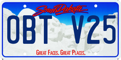 SD license plate 0BTV25