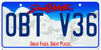 SD license plate 0BTV36
