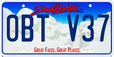 SD license plate 0BTV37