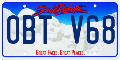 SD license plate 0BTV68
