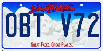SD license plate 0BTV72