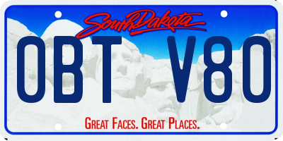 SD license plate 0BTV80