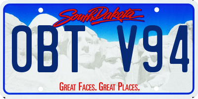 SD license plate 0BTV94