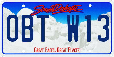 SD license plate 0BTW13