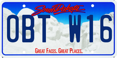 SD license plate 0BTW16