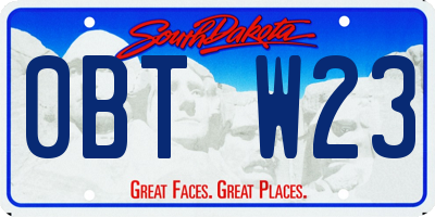 SD license plate 0BTW23
