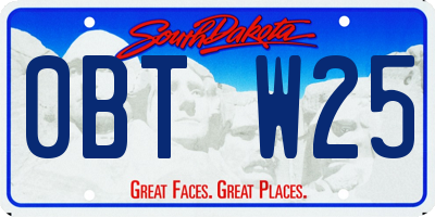 SD license plate 0BTW25