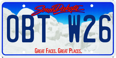 SD license plate 0BTW26
