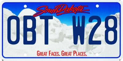SD license plate 0BTW28