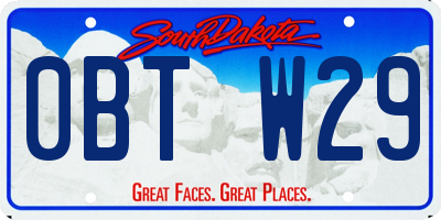 SD license plate 0BTW29