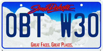 SD license plate 0BTW30