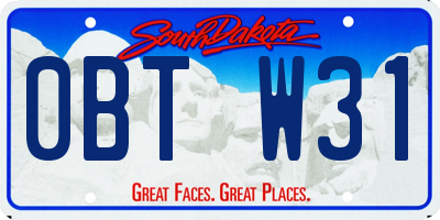 SD license plate 0BTW31