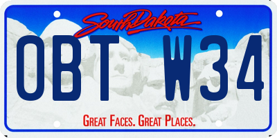 SD license plate 0BTW34
