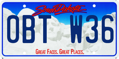 SD license plate 0BTW36