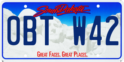 SD license plate 0BTW42