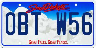 SD license plate 0BTW56