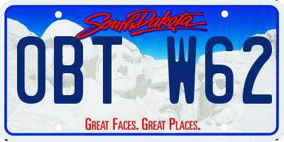 SD license plate 0BTW62