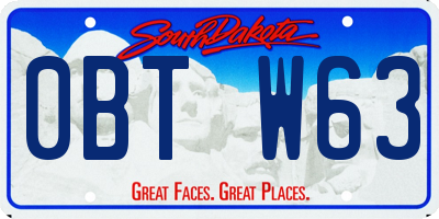 SD license plate 0BTW63