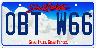 SD license plate 0BTW66