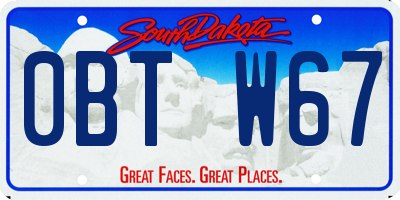 SD license plate 0BTW67
