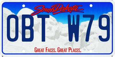 SD license plate 0BTW79