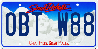 SD license plate 0BTW88