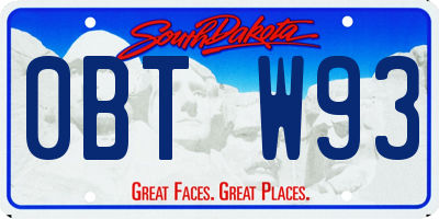 SD license plate 0BTW93