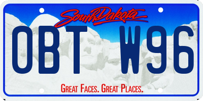 SD license plate 0BTW96