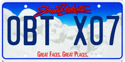 SD license plate 0BTX07