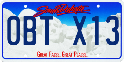 SD license plate 0BTX13