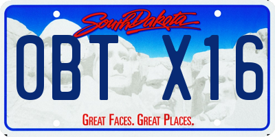 SD license plate 0BTX16