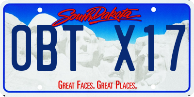SD license plate 0BTX17