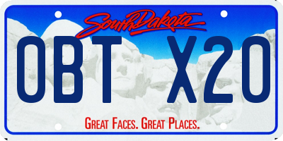 SD license plate 0BTX20