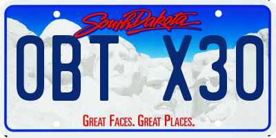 SD license plate 0BTX30