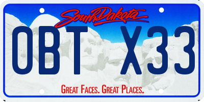 SD license plate 0BTX33
