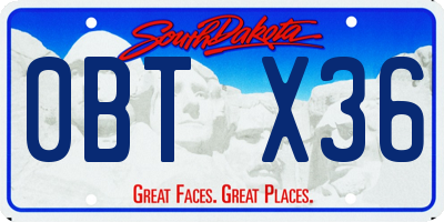 SD license plate 0BTX36
