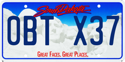 SD license plate 0BTX37