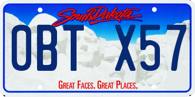 SD license plate 0BTX57
