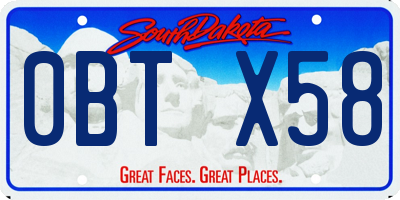 SD license plate 0BTX58