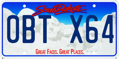 SD license plate 0BTX64