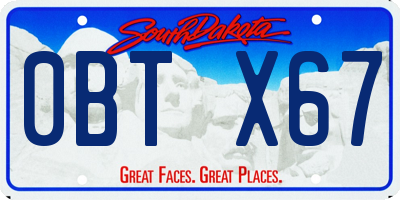 SD license plate 0BTX67