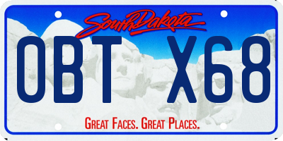 SD license plate 0BTX68