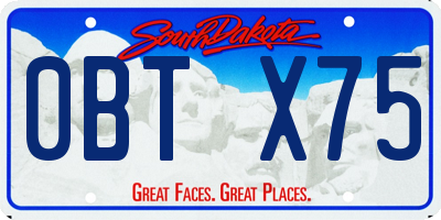 SD license plate 0BTX75