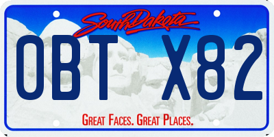 SD license plate 0BTX82