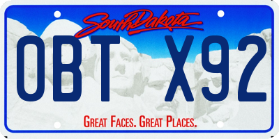 SD license plate 0BTX92