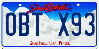 SD license plate 0BTX93