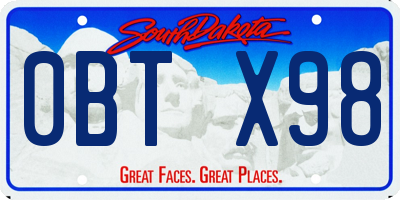 SD license plate 0BTX98