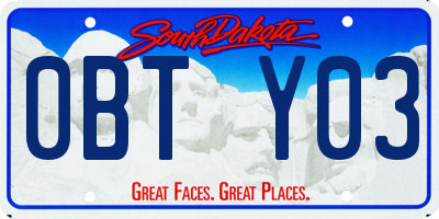 SD license plate 0BTY03